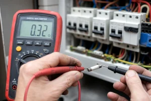 Test d'un fusible électrique domestique avec un multimètre en mode continuité